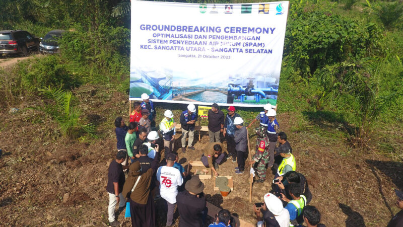 Peletakan batu pertama pembangunan IPA Sangkima