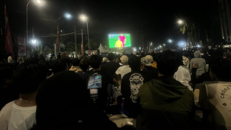 Suasana Nobar Timnas U-23 di Pendopo Bupati Kukar