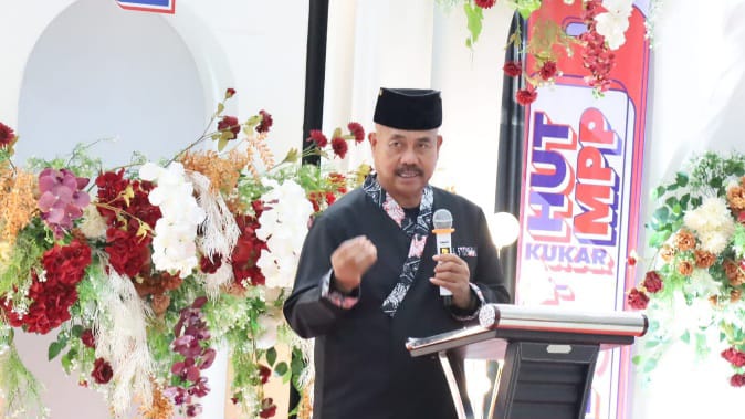 Bupati Kukar, Edi Damansyah memberikan sambutan dalam HUT ke-2 MPP
