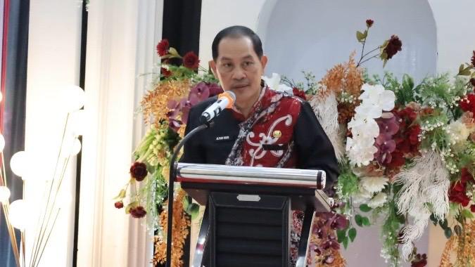 Kepala DPMPTSP Kukar, Alfian Noor paparkan pencapaian di Acara HUT ke-2 MPP Kukar