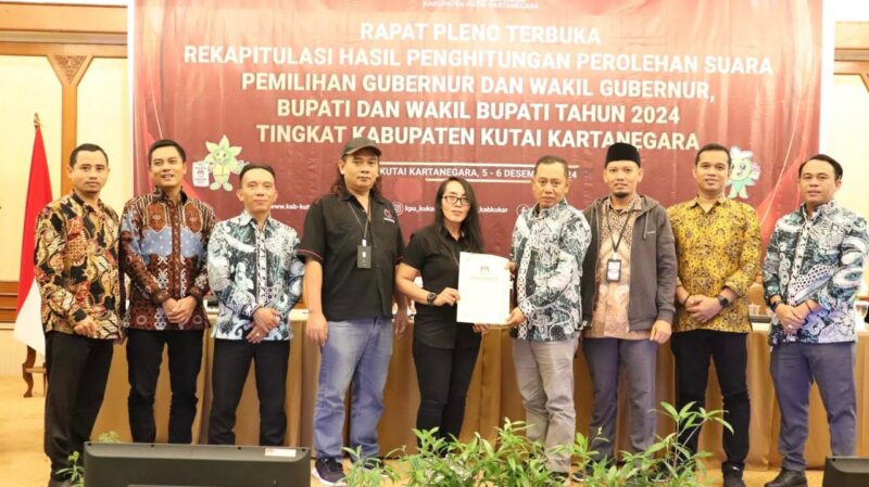 Rapat pleno terbuka yang dilaksanakan Komisi Pemilihan Umum Kutai Kartanegara