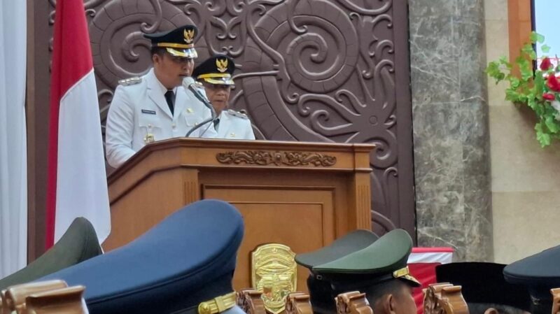 Bupati dan Wakil Bupati Kubar, Frederick Edwin dan Nanang Adriani sampaikan pidato perdana dalam Rapat Paripurna Istimewa DPRD Kabupaten