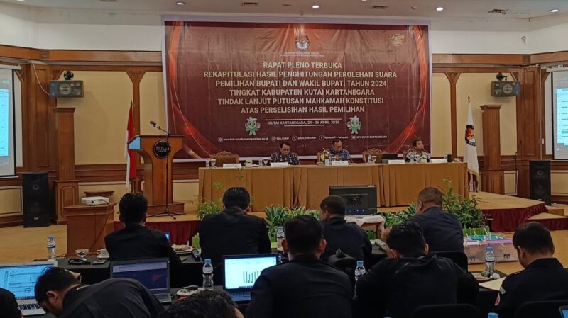 Rapat Pleno Terbuka Rekapitulasi Hasil Penghitungan Perolehan Suara PSU Pilkada Kukar