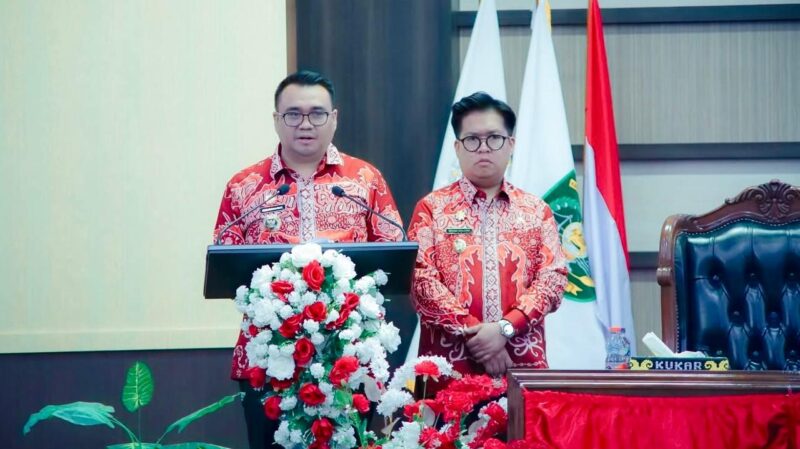 Bupati dan Wakil Bupati Kukar, Aulia Rahman Basri dan Rendi Solihin sampaikan pidato perdana pada Rapat Paripurna DPRD Kukar
