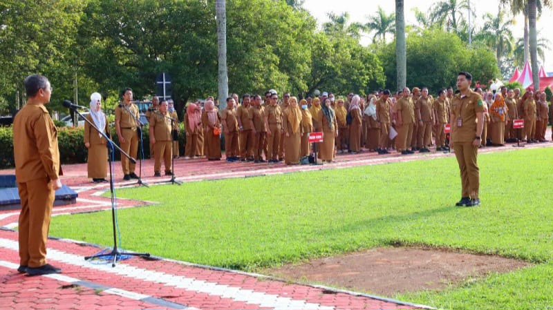 Pelaksanaan Apel Pagi di lingkungan Setkab Kukar