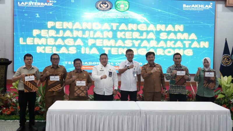 Penandatanganan kerja sama yang digelar Lapas Kelas II A Tenggarong, dihadiri Sekda Kukar, Sunggono