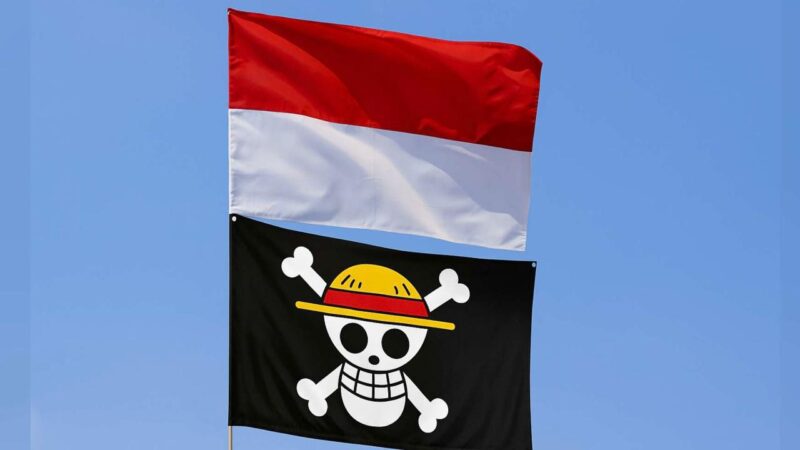 Ilustrasi Bendera Merah Putih dan Bendera One Piece