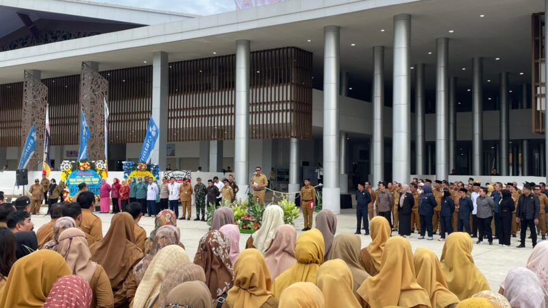 Pemkab Kukar menggelar Apel Gabungan di Pasar Tangga Arung Square (Latif/Eksposisi)
