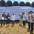 Sita Eksekusi ratusan besi tiang pancang di area proyek Jembatan Sebulu (Istimewa)