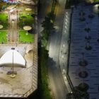 Kontras perbedaan kondisi Taman Tanjong di sisi kiri dan Taman Kota Raja di kanan (Eksposisi)
