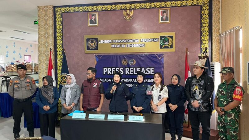 Press release Ikrar dan tes urine LPP Kelas IIA Tenggarong (Latif/Eksposisi)
