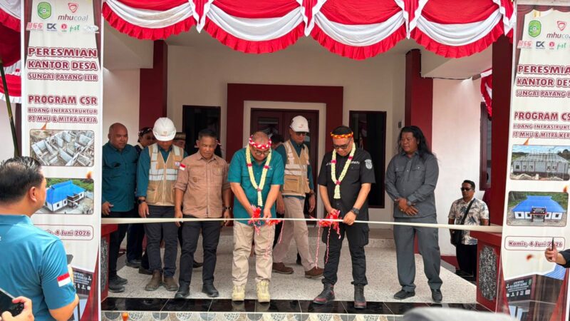 Peresmian Kantor Desa Sungai Payang Ilir yang dibangun melalui program PPM PT MHU (Latif/Eksposisi)