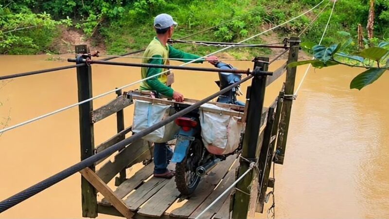 Kondisi Kereta Gantung Di Dusun Damai, Desa Santan Ulu (Istimewa)