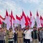 Pembagian 10 juta Bendera Merah Putih dalam rangka menyambut peringatan Kemerdekaan Republik Indonesia (Latif/Eksposisi)